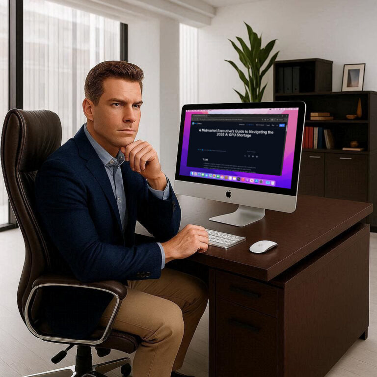 Business executive navigating 2026 AI GPU shortage